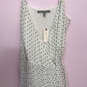51. NWT Daniel Rainn By antropologi Black/White Polyester Lined Polkadot Wrap